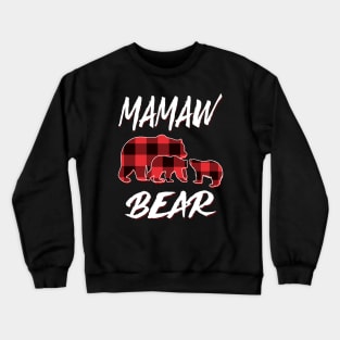 Mamaw Bear Red Plaid Christmas Pajama Matching Family Gift Crewneck Sweatshirt